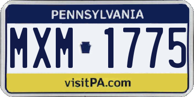 PA license plate MXM1775