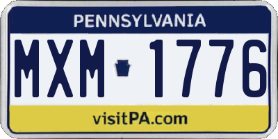 PA license plate MXM1776