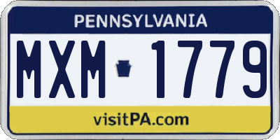 PA license plate MXM1779