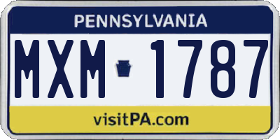 PA license plate MXM1787