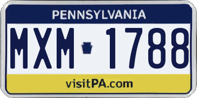 PA license plate MXM1788