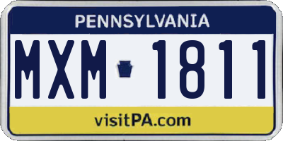 PA license plate MXM1811
