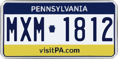 PA license plate MXM1812