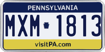PA license plate MXM1813