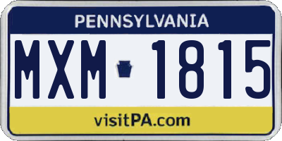 PA license plate MXM1815