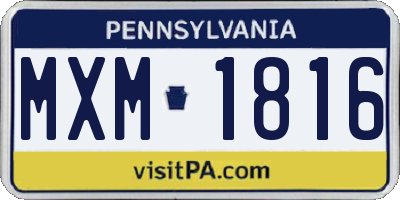 PA license plate MXM1816