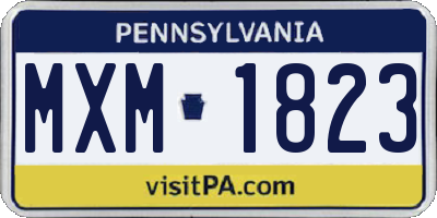 PA license plate MXM1823