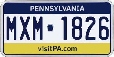 PA license plate MXM1826