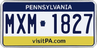 PA license plate MXM1827