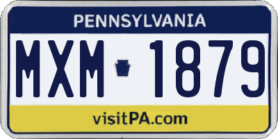 PA license plate MXM1879