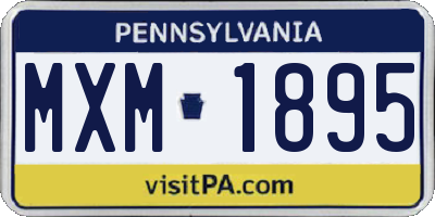 PA license plate MXM1895