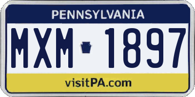 PA license plate MXM1897