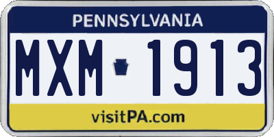 PA license plate MXM1913
