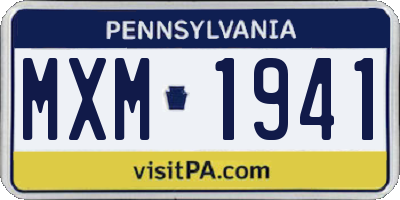 PA license plate MXM1941