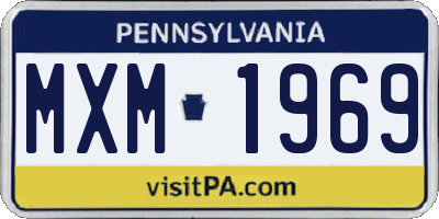 PA license plate MXM1969