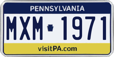PA license plate MXM1971