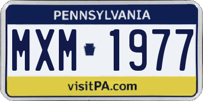 PA license plate MXM1977