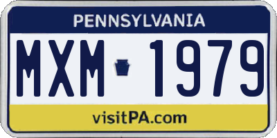 PA license plate MXM1979