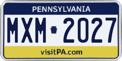 PA license plate MXM2027