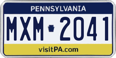PA license plate MXM2041