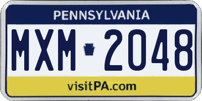 PA license plate MXM2048