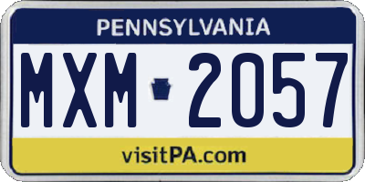 PA license plate MXM2057