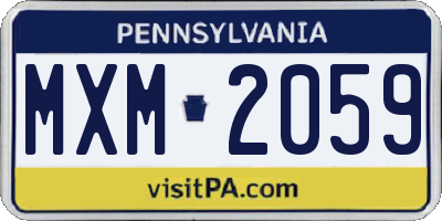 PA license plate MXM2059
