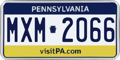 PA license plate MXM2066