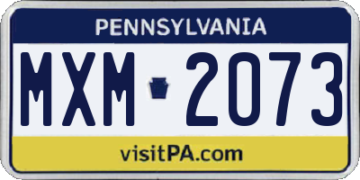 PA license plate MXM2073