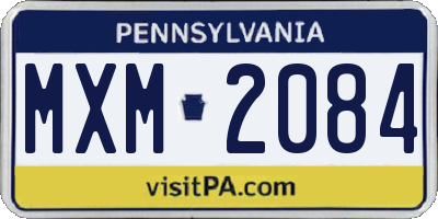 PA license plate MXM2084