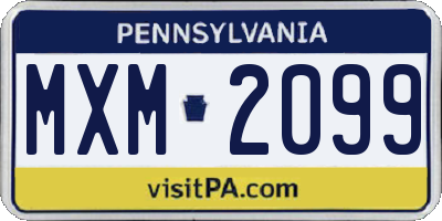 PA license plate MXM2099