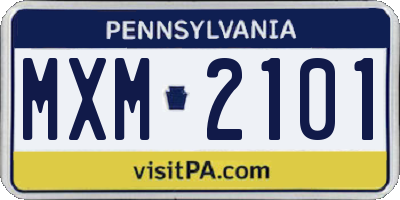PA license plate MXM2101