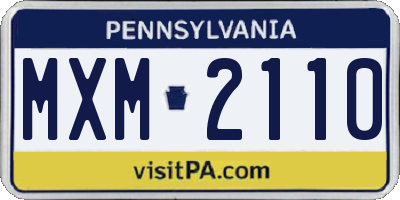PA license plate MXM2110