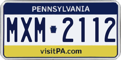 PA license plate MXM2112