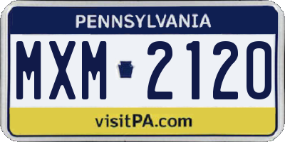 PA license plate MXM2120