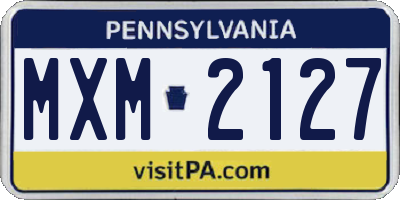 PA license plate MXM2127