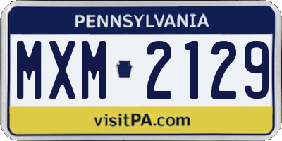 PA license plate MXM2129