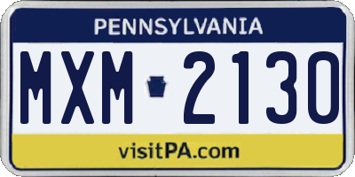 PA license plate MXM2130