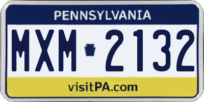 PA license plate MXM2132