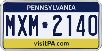 PA license plate MXM2140