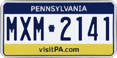 PA license plate MXM2141