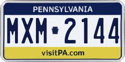 PA license plate MXM2144