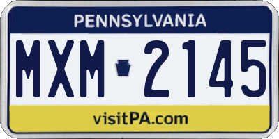 PA license plate MXM2145