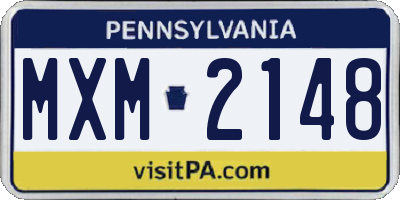 PA license plate MXM2148