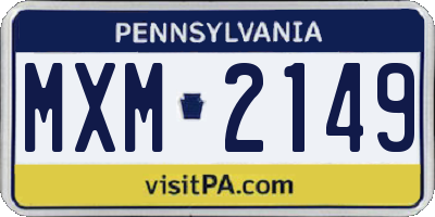 PA license plate MXM2149
