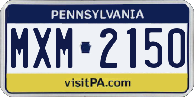 PA license plate MXM2150