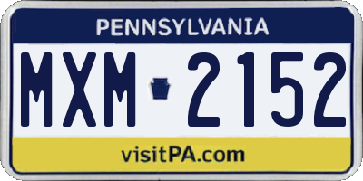 PA license plate MXM2152