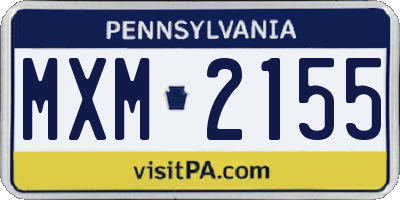 PA license plate MXM2155