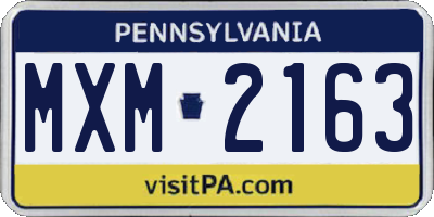 PA license plate MXM2163
