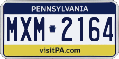 PA license plate MXM2164